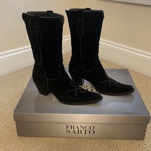 Franco Sarto Larriat Black  Suede Boots